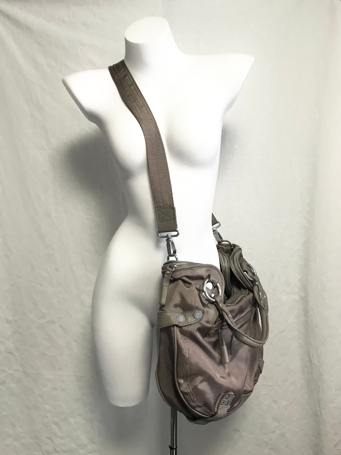 빈티지 george gina & lucy 조지지나앤루시 투웨이 백베이지 상품이미지4