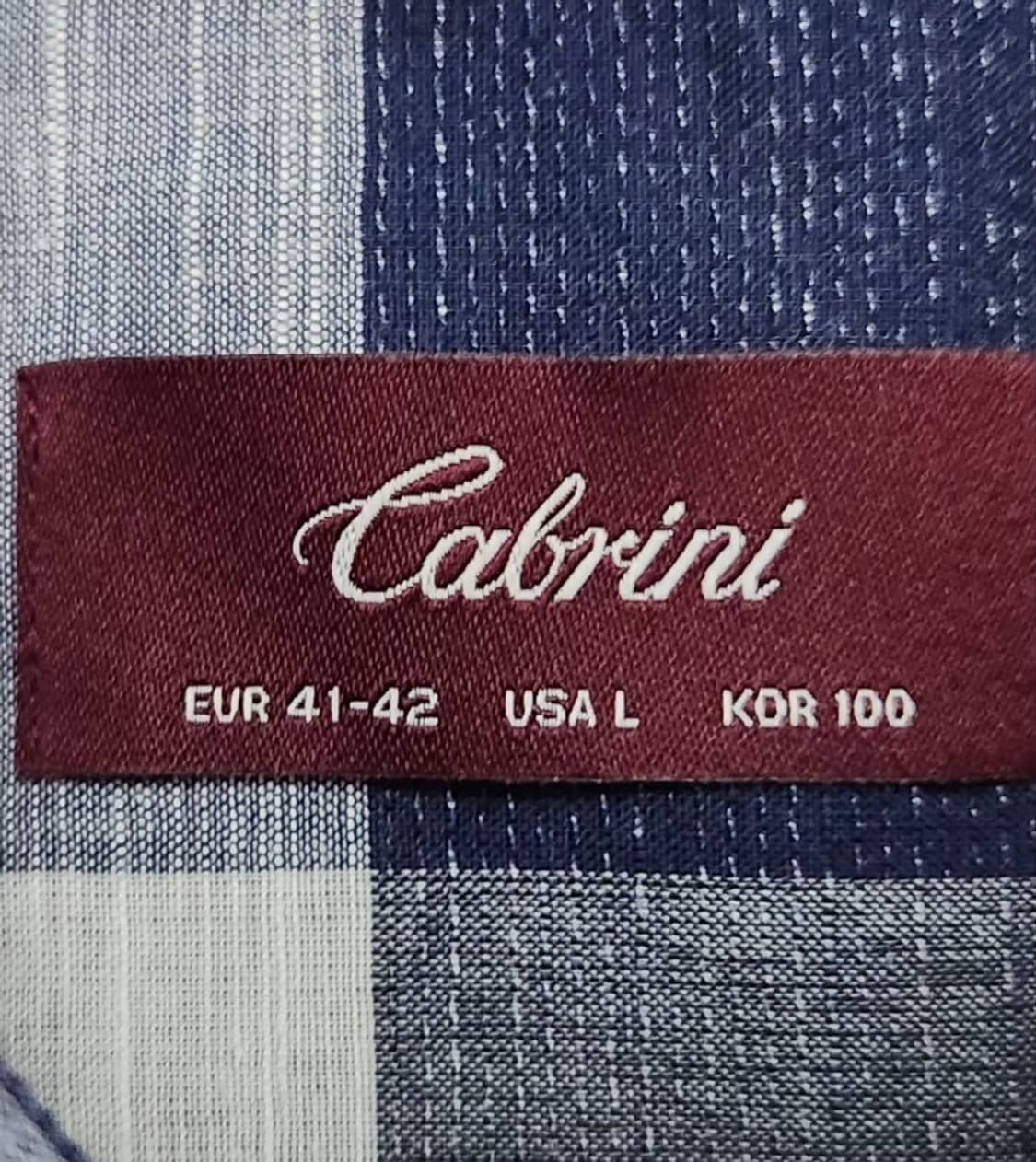 [Cabrini 카브리니] 100 남 반팔셔츠 체크셔츠(새상품) 상품이미지3