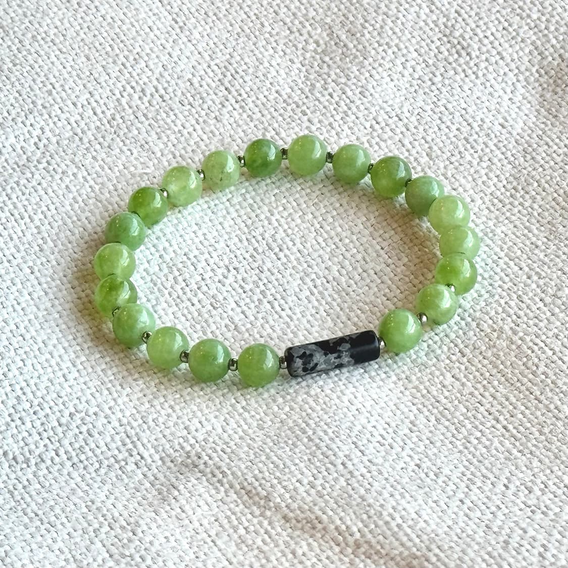 (핸드메이드) 봄이오나 페리도트 천연석 스톤 포인트 원석팔찌 상품이미지2