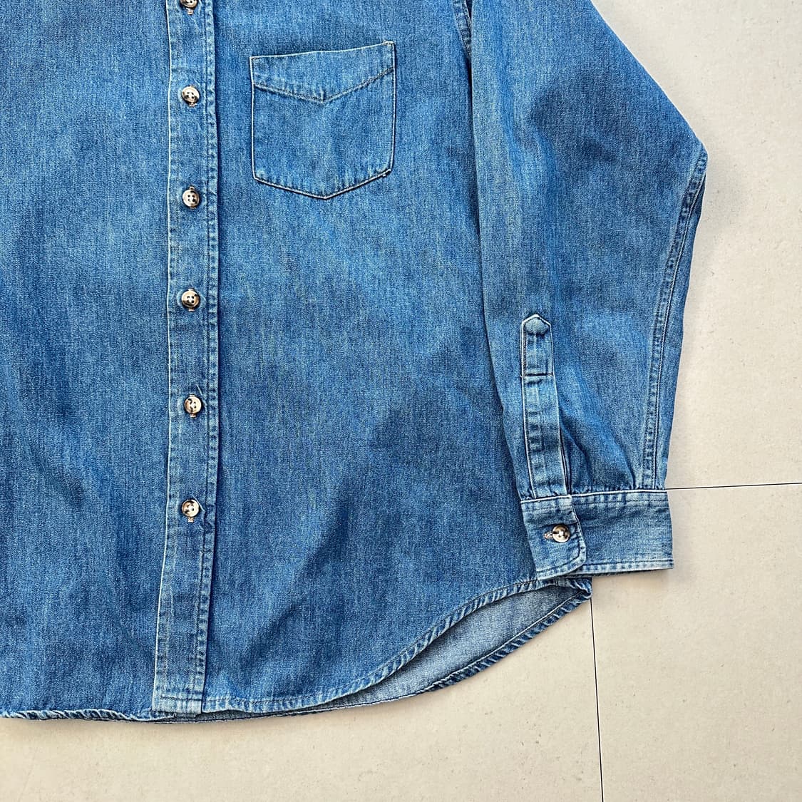 80s 빈티지 Prentiss 데님 셔츠 MADE IN USA 워크셔츠  상품이미지3