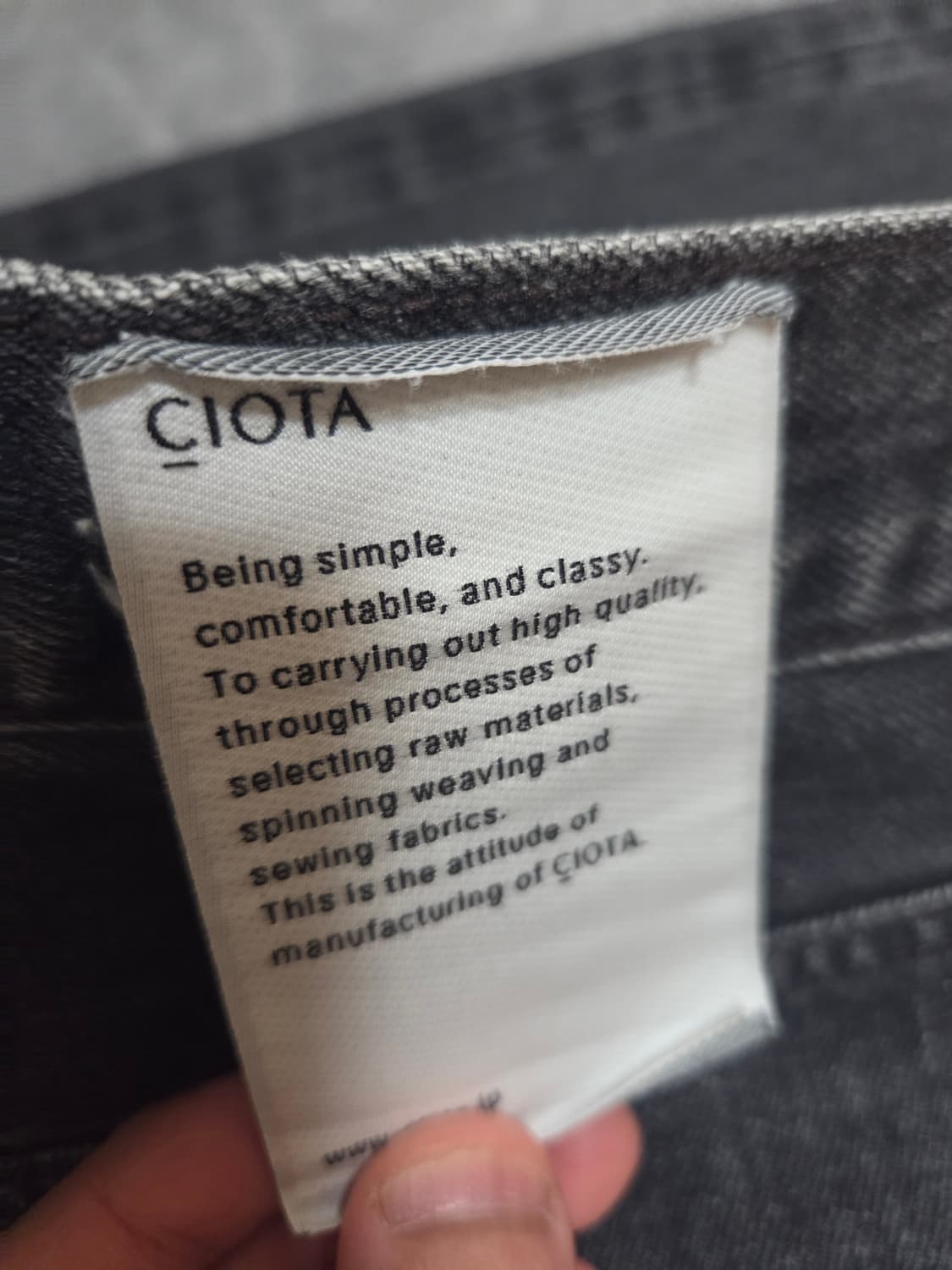 [30] Ciota 시오타 수빈코튼 와이드 테이퍼드 데님 상품이미지3