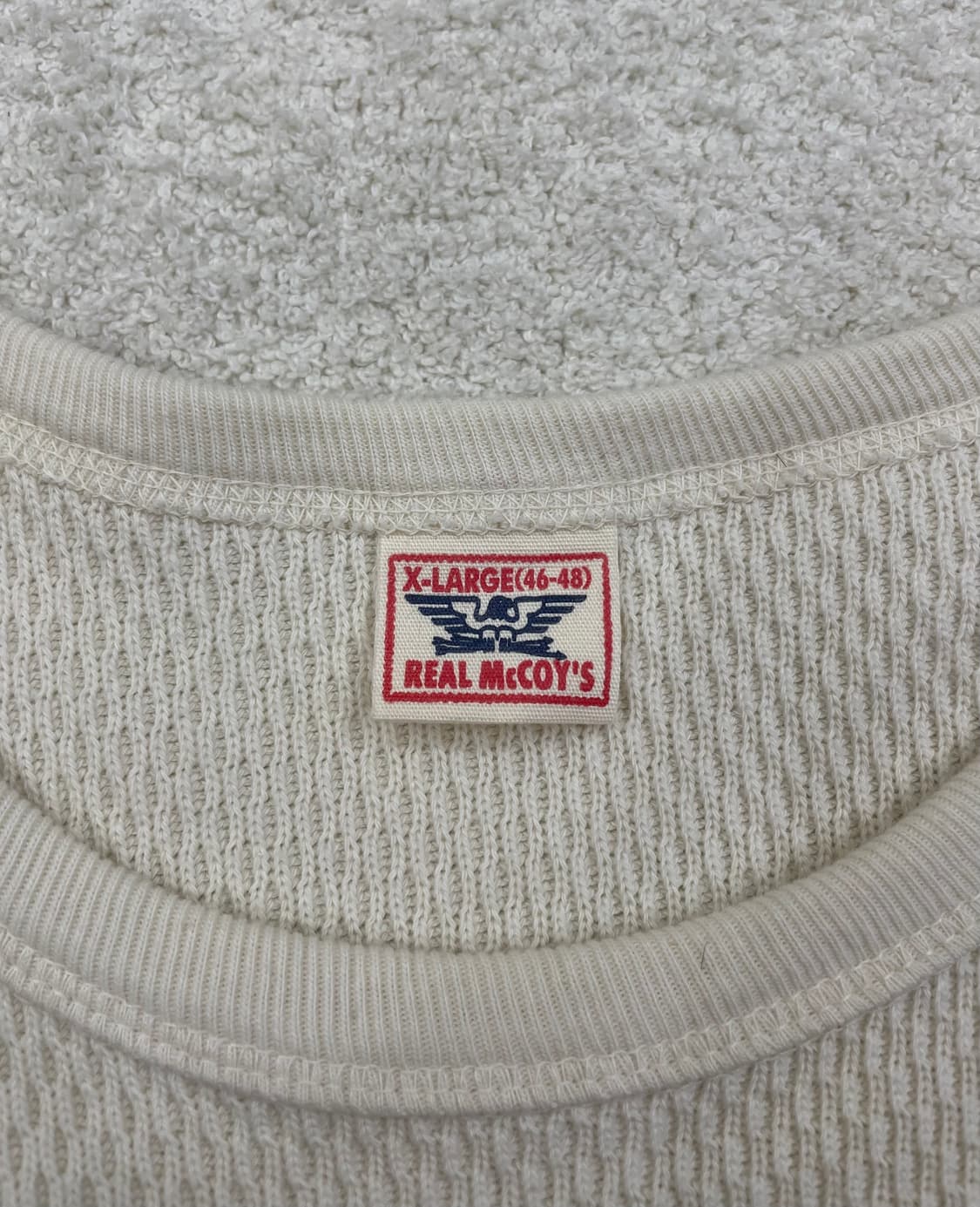 25FW 리얼맥코이 와플 써멀 롱슬리브 밀크 [XL] 상품이미지3