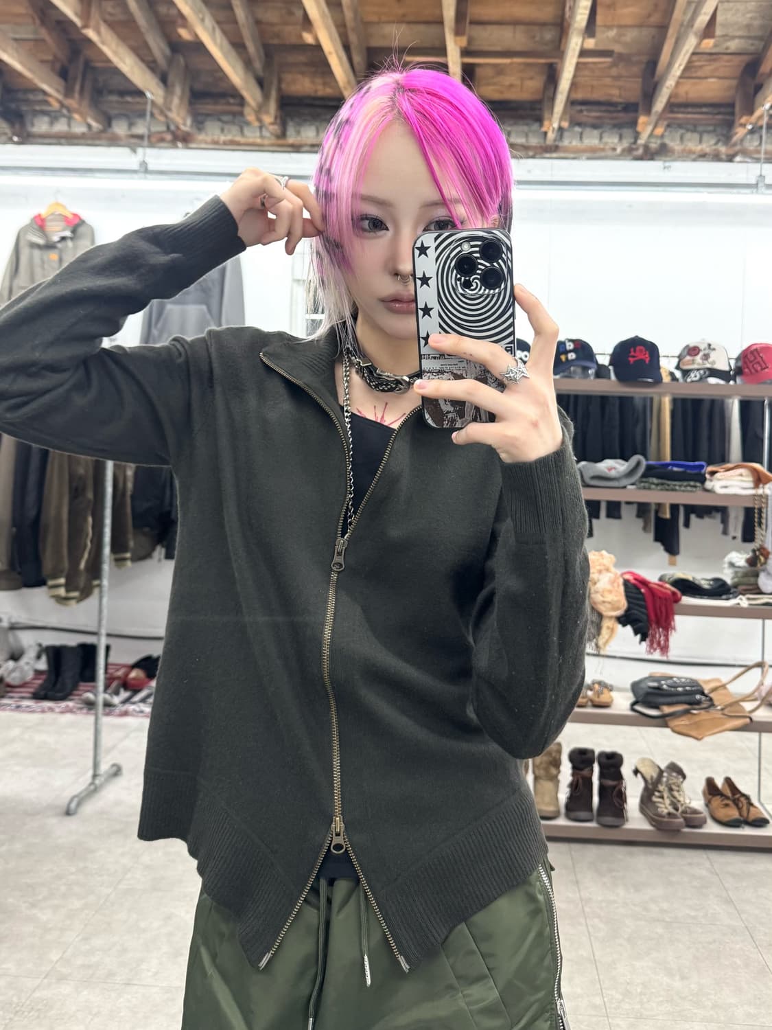 존 바바토스 캐시미어 투웨이 니트 집업 상품이미지2