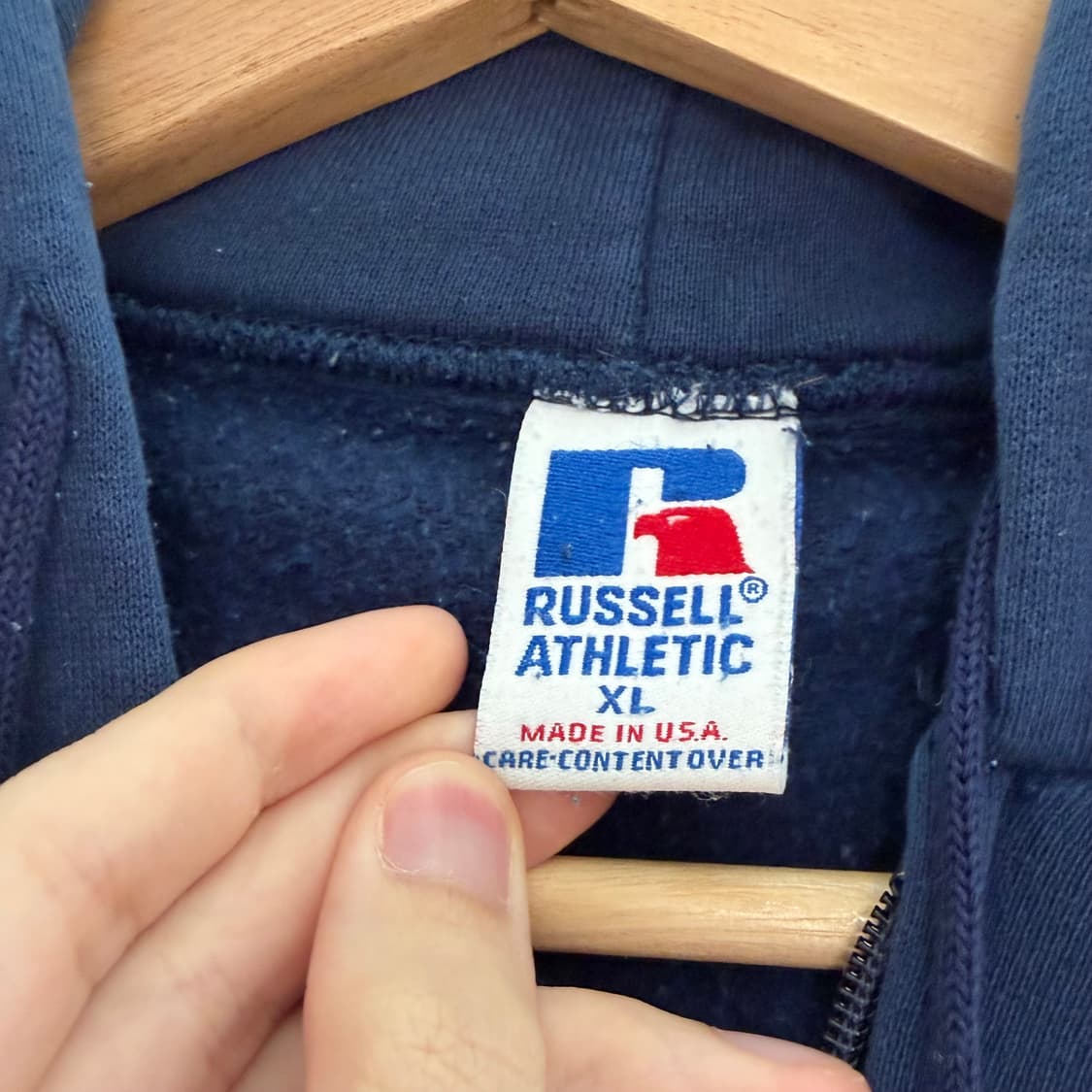 90s USA 빈티지 러셀 에슬레틱 후드 집업 후드티 매티보이 XL 상품이미지8