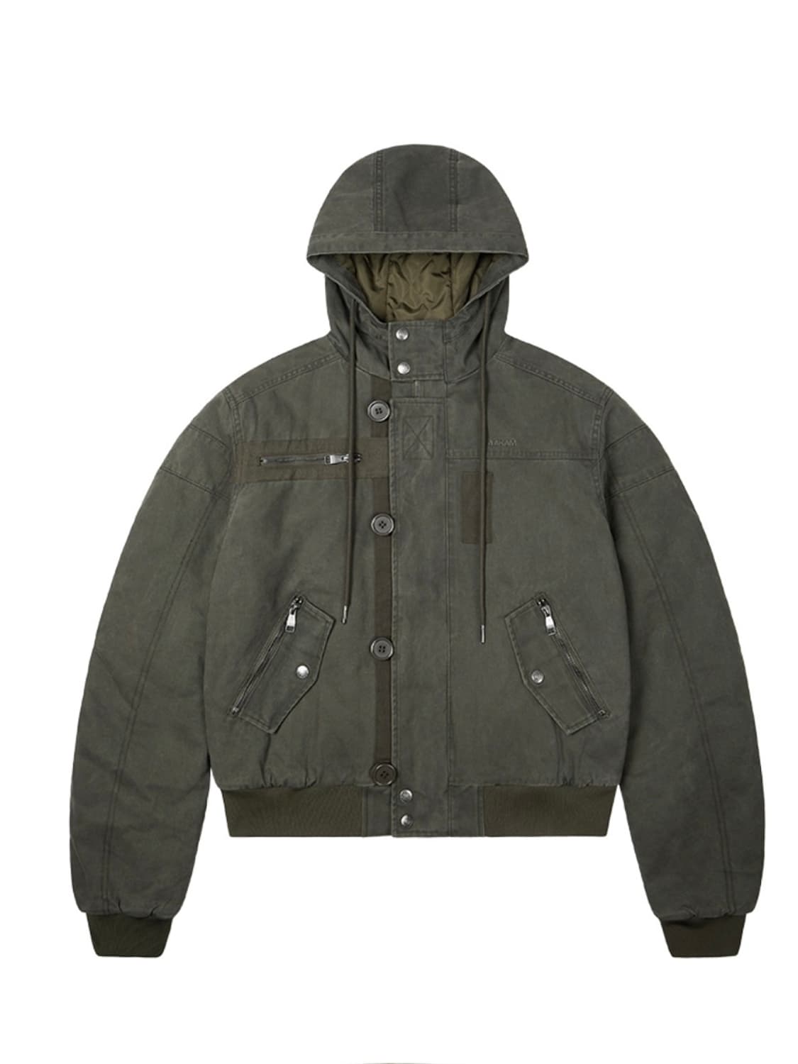 Button Placket Cotton Ma-1 Jacket (Khaki 상품이미지1