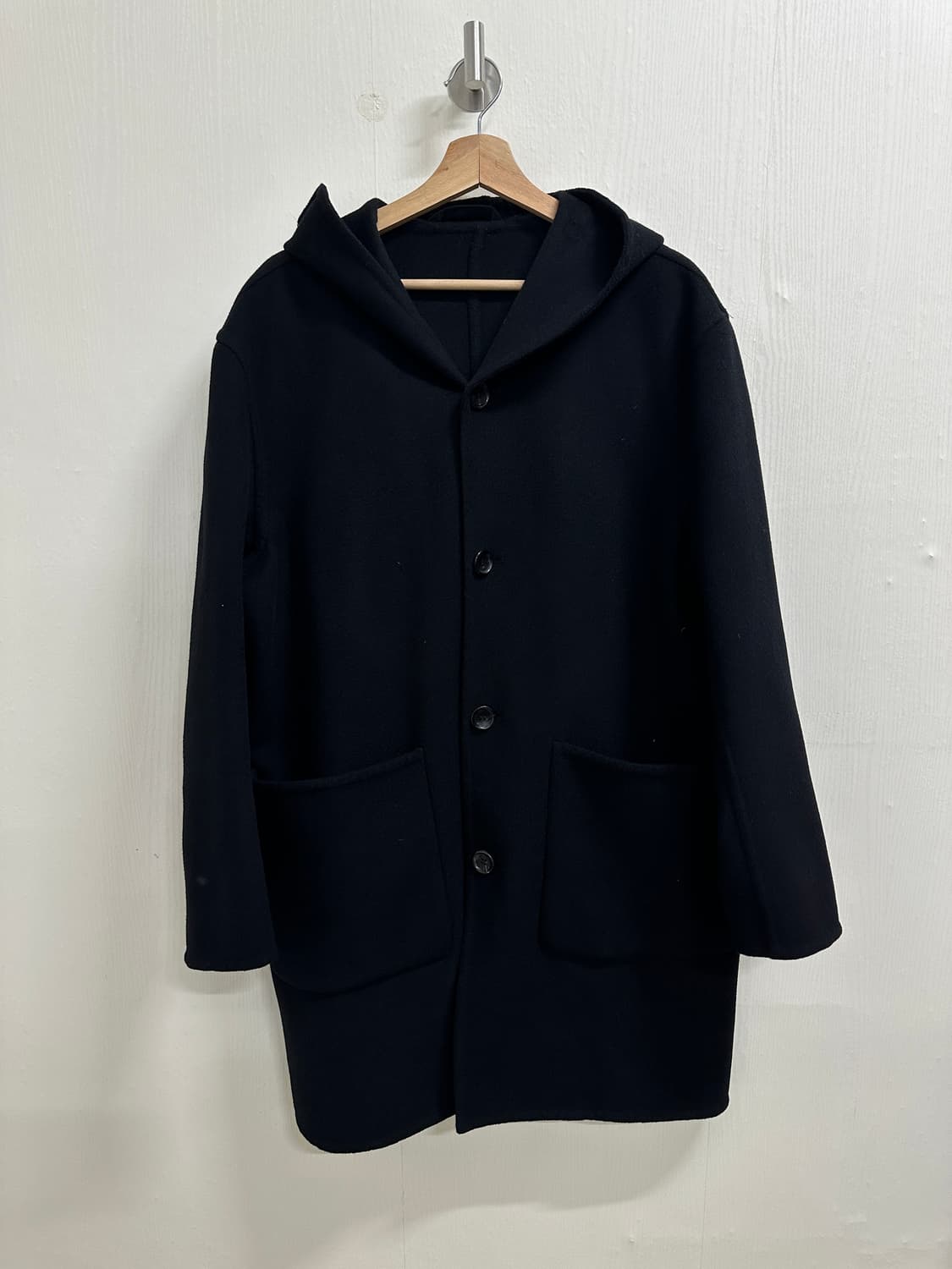 TI FOR MEN 캐시미어 후드 코트 블랙 L 상품이미지1