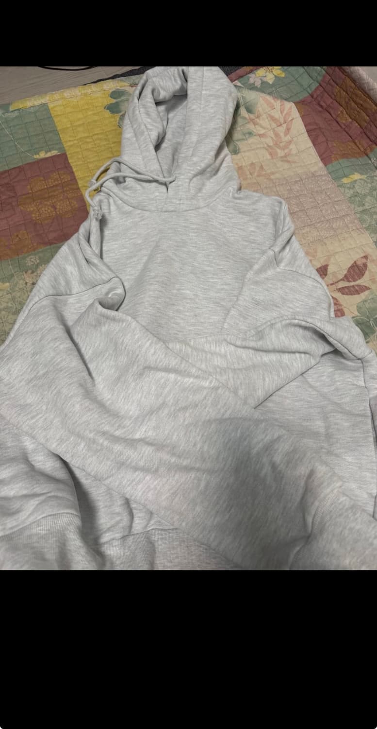 쿠어 에센셜 후드 스웻셔츠 멜란지 그레이 L 상품이미지2