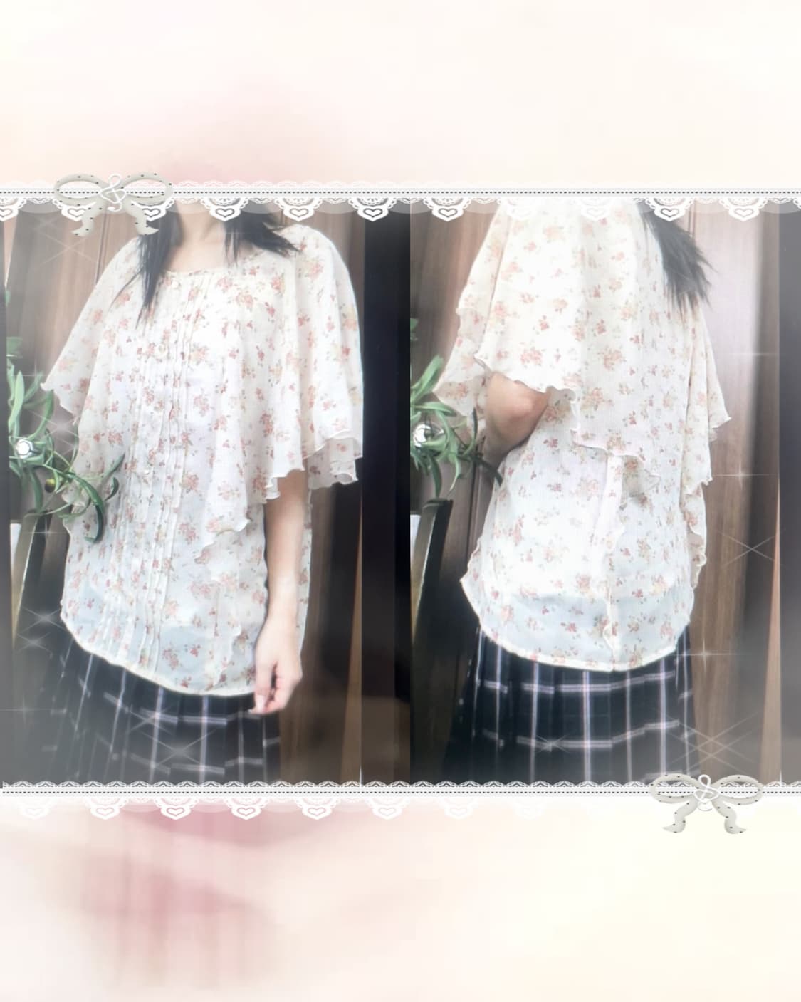 JP vintage flowery blouse 상품이미지3