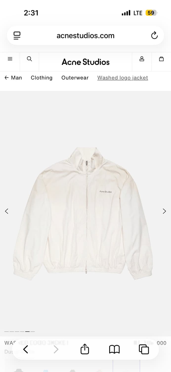 아크네 스튜디오 로고 자켓 바람막이 더스티 화이트 상품이미지2