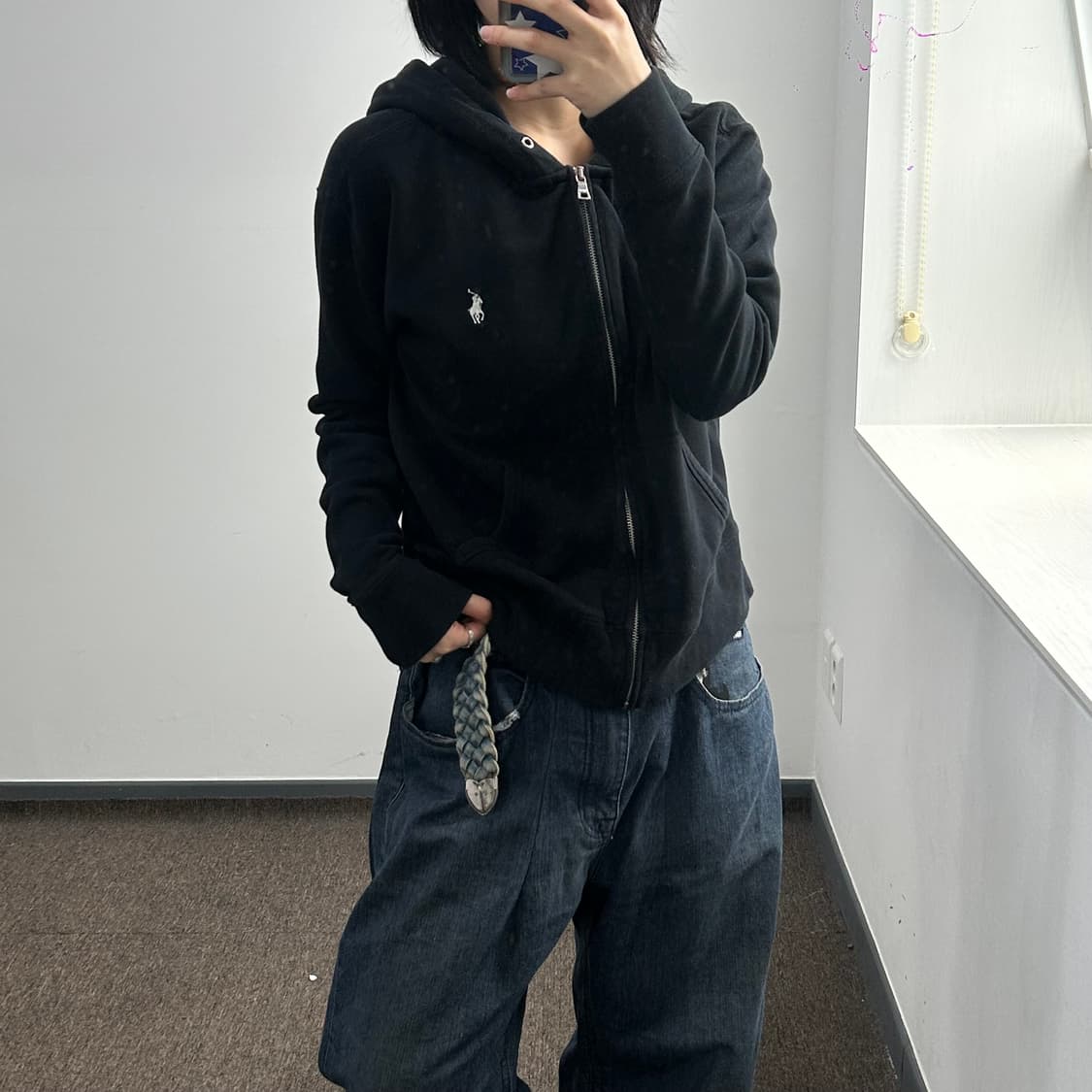 Polo 화이트 포니 블랙 후드집업  상품이미지2