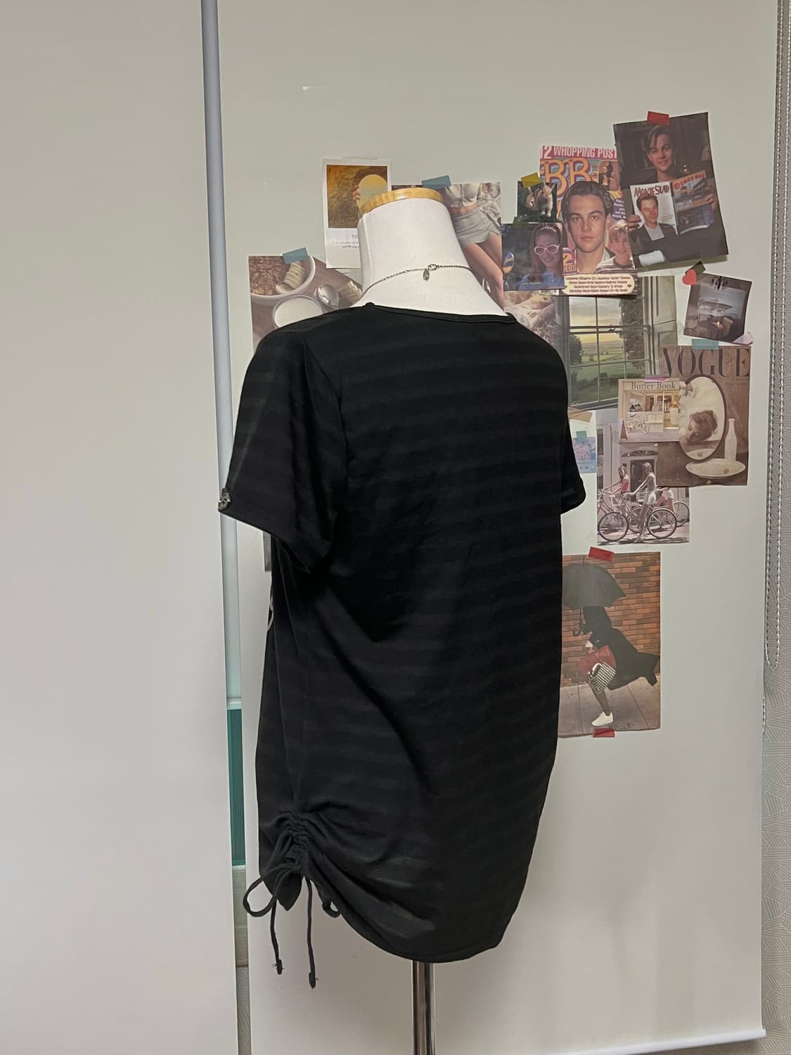 빈티지 스트라이프 프린팅 셔링 반팔 상품이미지2