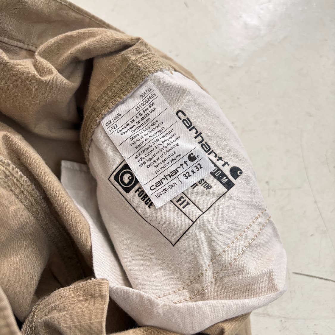 칼하트 빈티지 카고 워크 팬츠 32x32 상품이미지7
