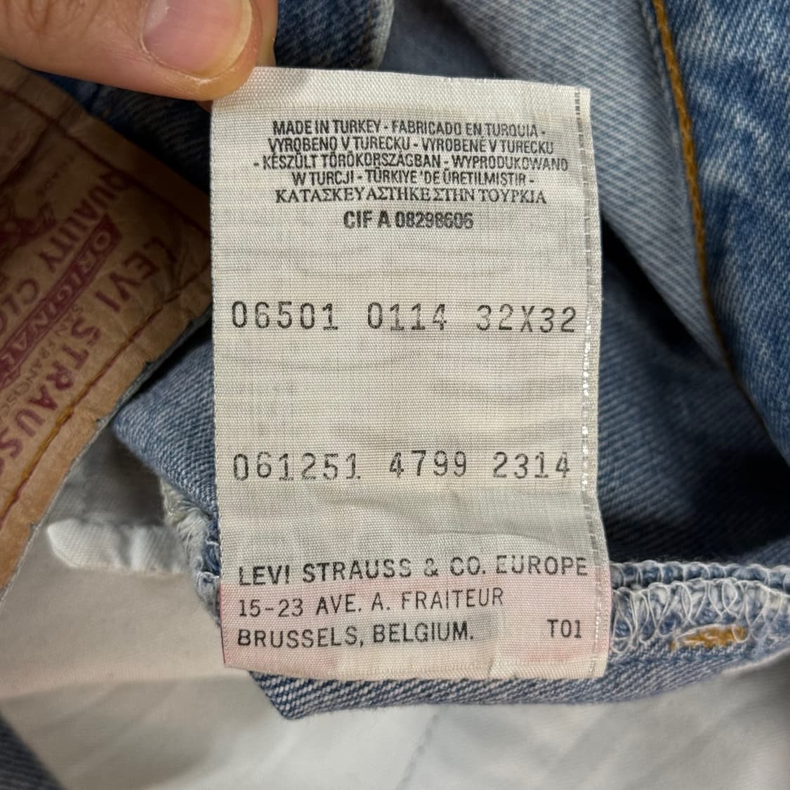 [32] 리바이스 501 터키 오리지널 중청 데님 팬츠청바지 상품이미지7