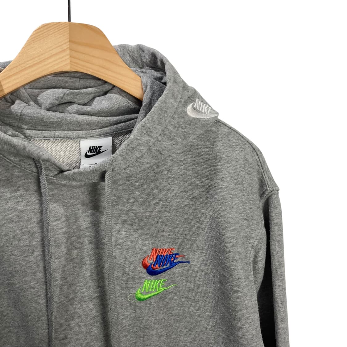 나이키 멀티로고 그레이 후드 상품이미지3
