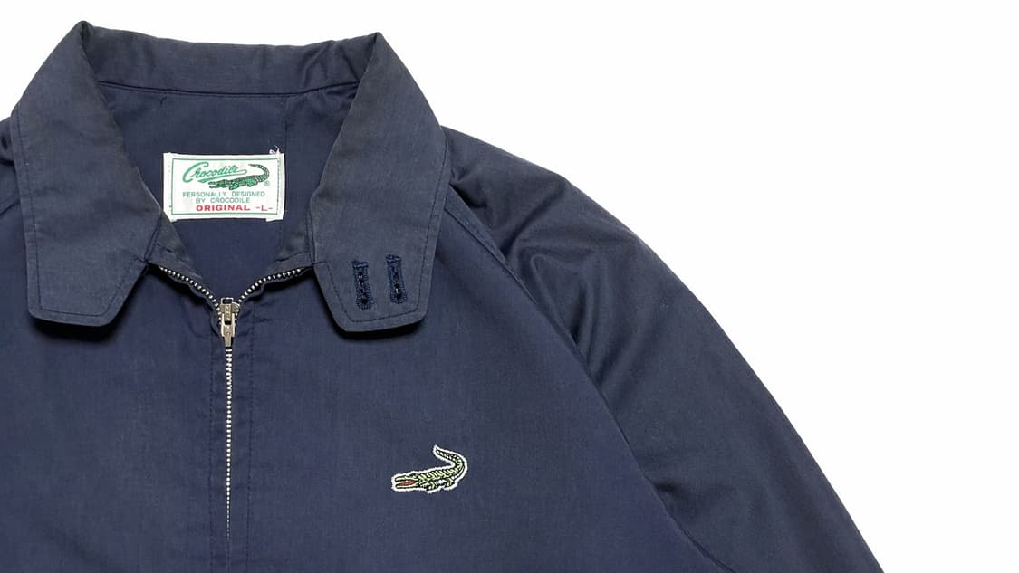 JPN 90s 일본 빈티지 아메카지 올드 크로커다일 네이비 해링턴 자켓 상품이미지4
