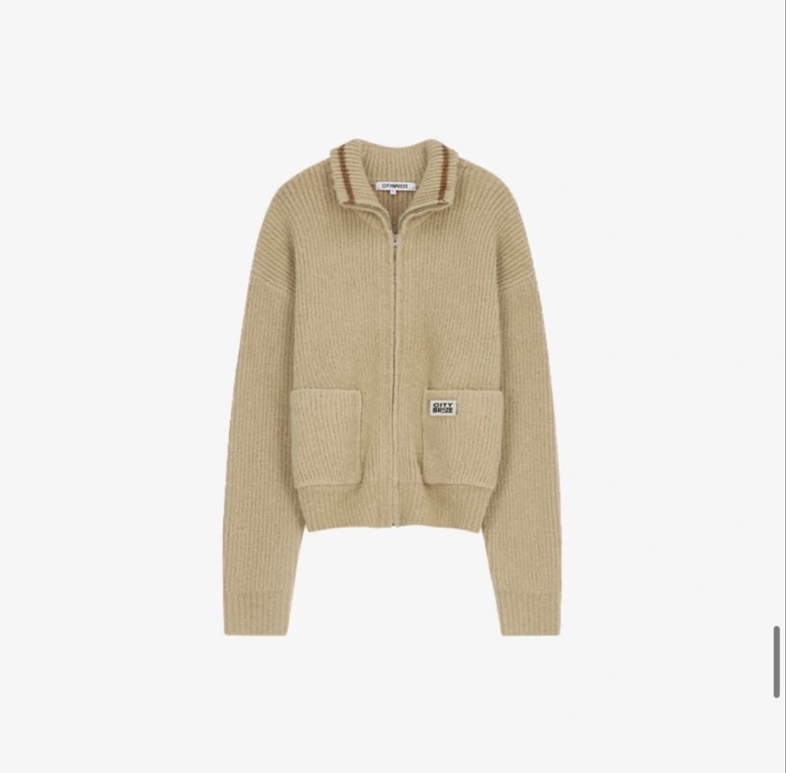 시티브리즈 라인배색 부클 집업 가디건 상품이미지1