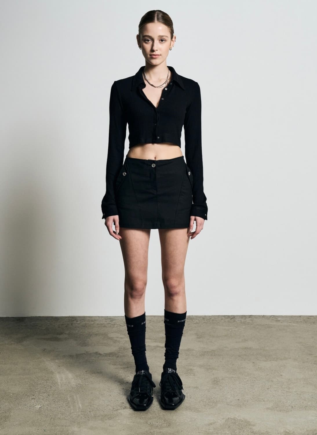 보헤미안서울 COLLAR CROP CARDIGAN 상품이미지1