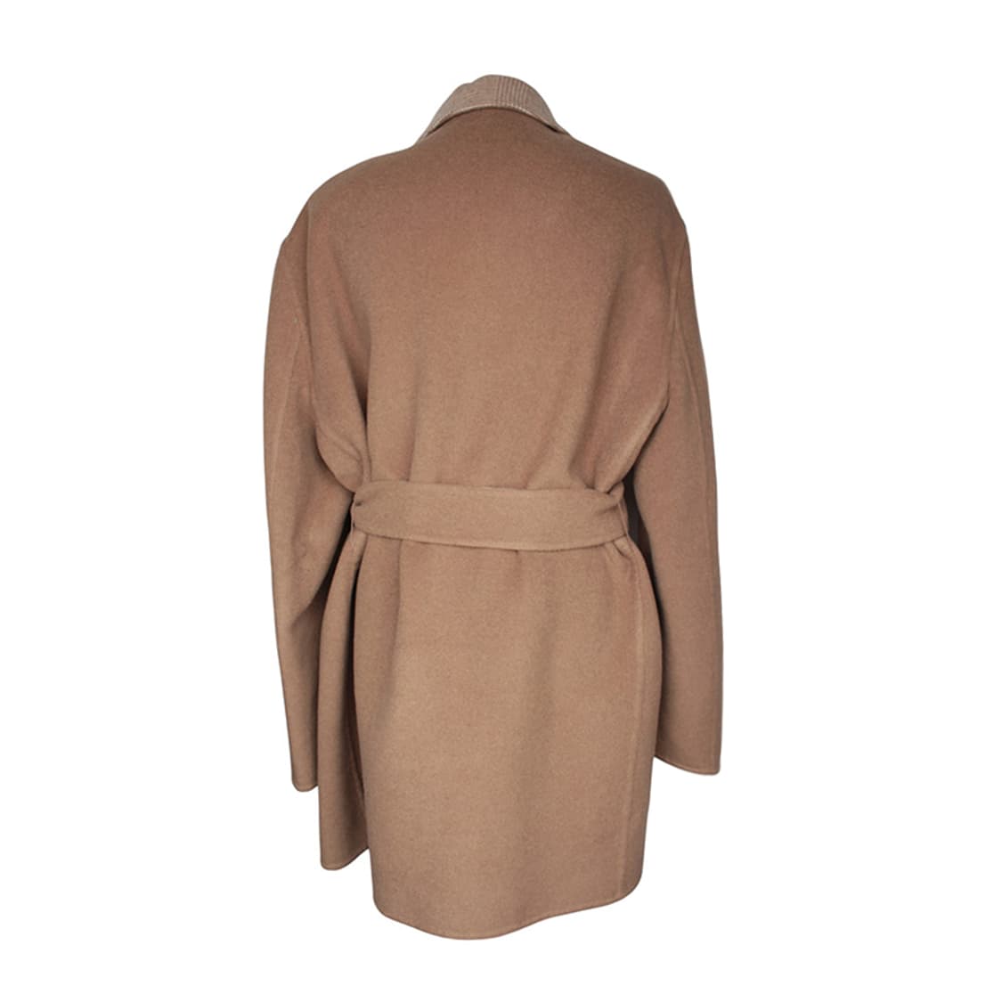 막스마라 베이지 카멜 체크 양면 벨티드 하프코트 66 상품이미지4