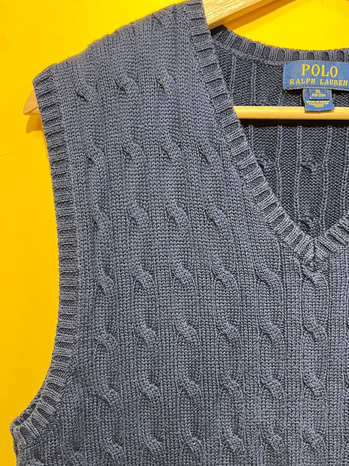 [여성XL] 폴로 랄프로렌 케이블 니트 베스트 네이비 포니 자수 상품이미지4