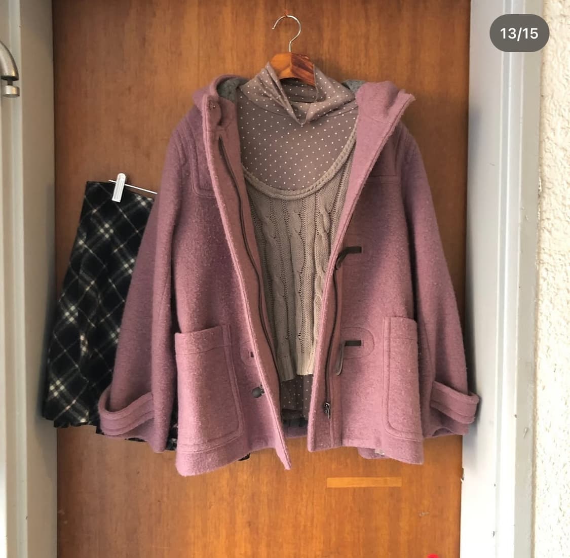 빈티지 핑크 떡볶이 숏 코트 너드 st 상품이미지2