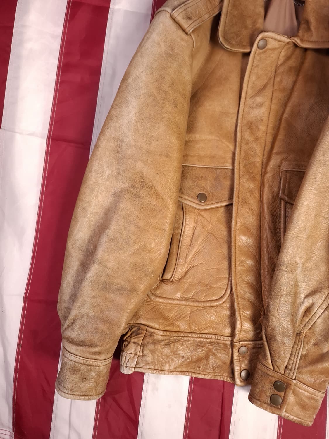 90's 빈티지 리얼레더 항공자켓 상품이미지9