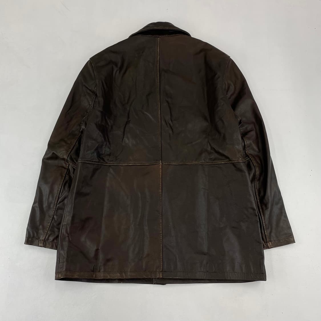 빈티지 천연 가죽 브라운 레더 카 코트(108) 상품이미지2