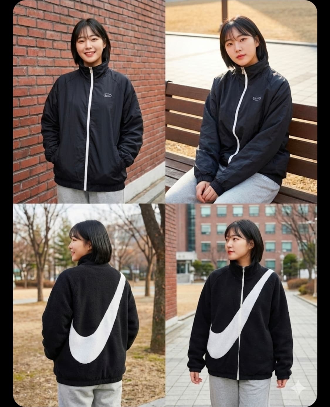 [나이키] 90s 올드스쿨 타원로고 & 빅스우시 리버시블 양면 자켓 M 상품이미지3