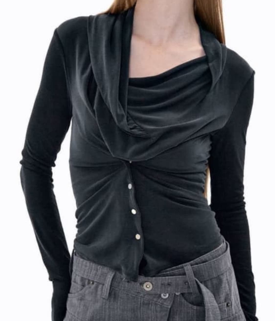 2000아카이브 드레이프 스냅 티셔츠 상품이미지1