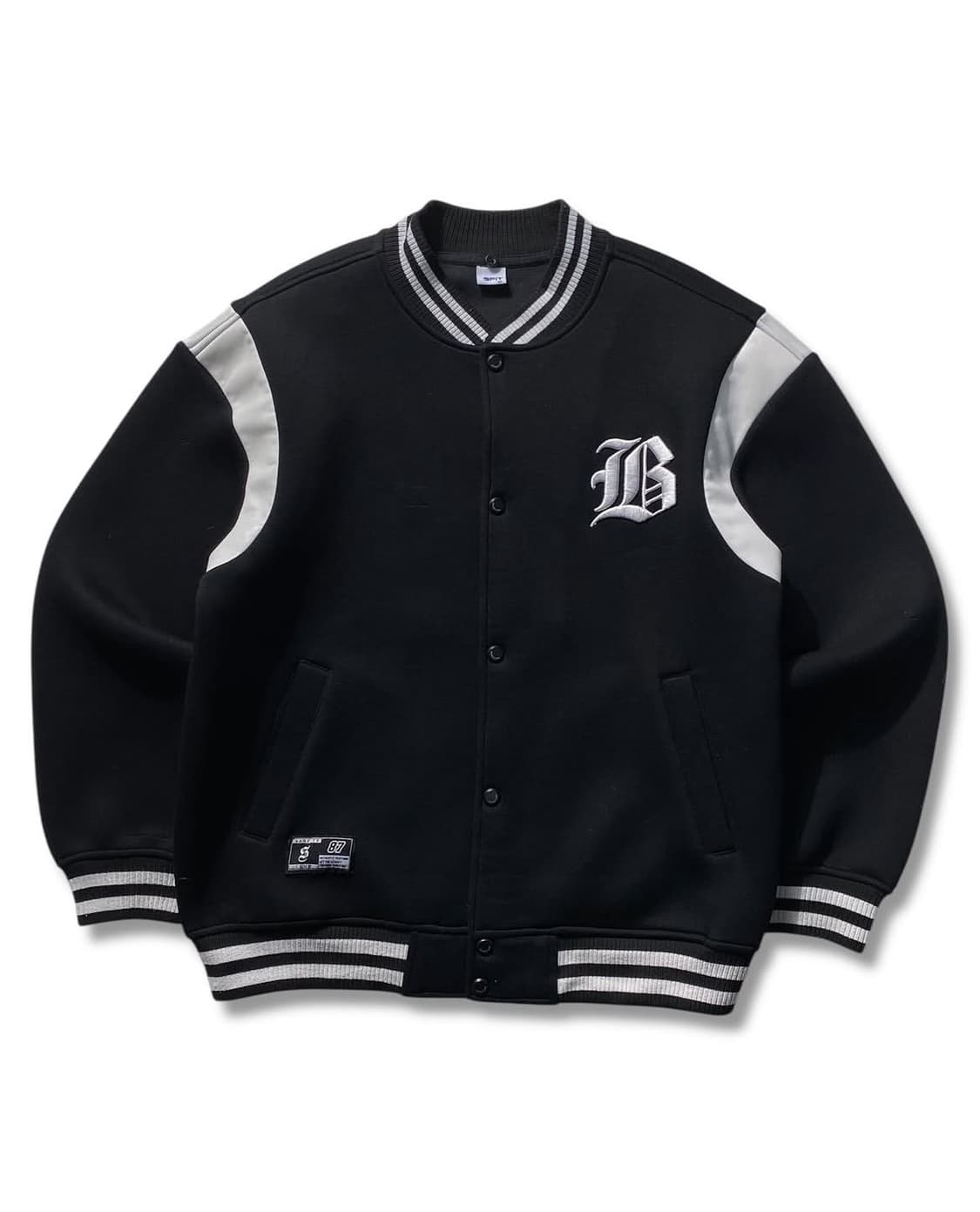 SPIT 블랙 바시티 자켓 상품이미지1