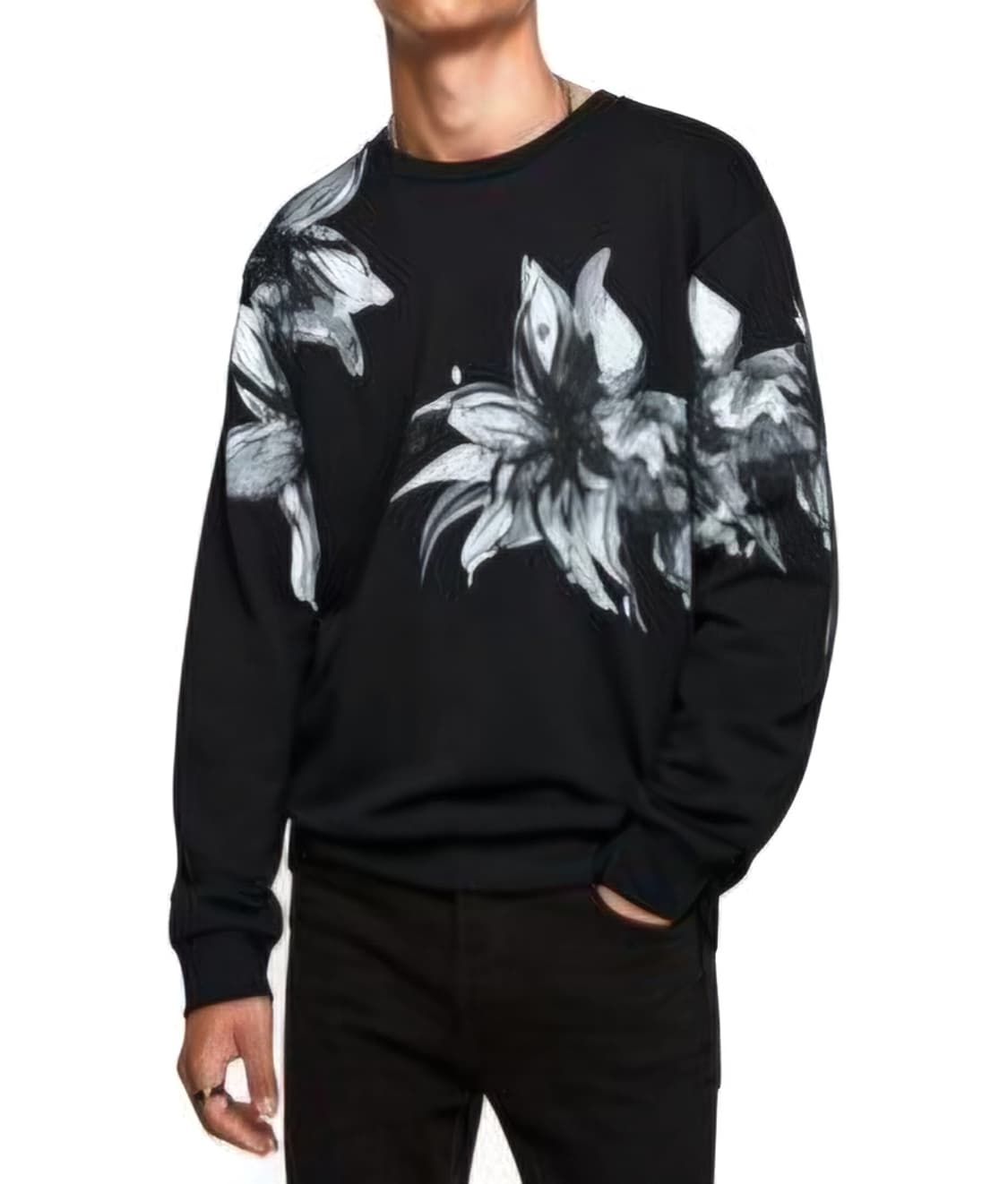 자라 아트 플라워 프린팅 맨투맨 95~100 상품이미지1