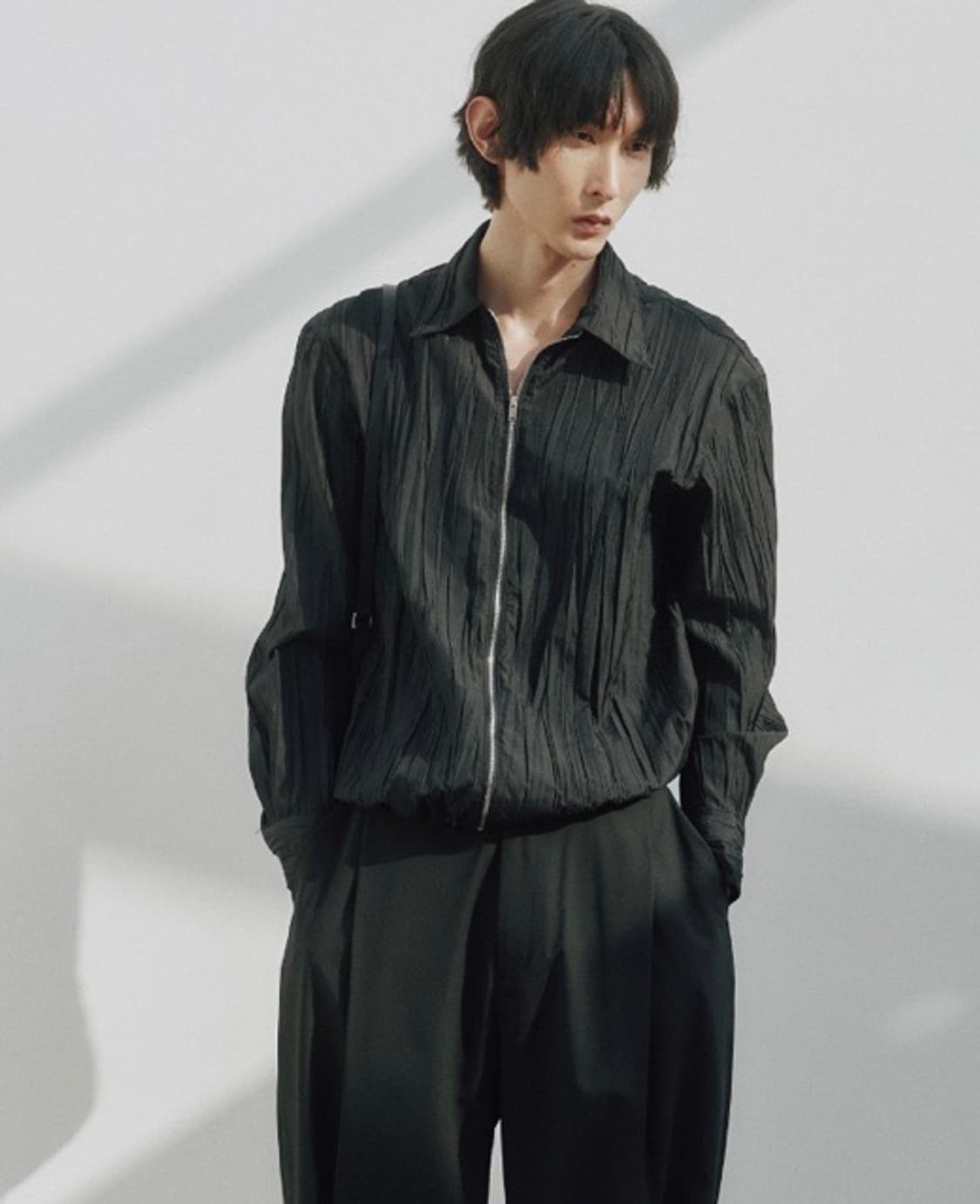 노이어 크링클 집업 셔츠자켓 (블랙) 52 상품이미지1