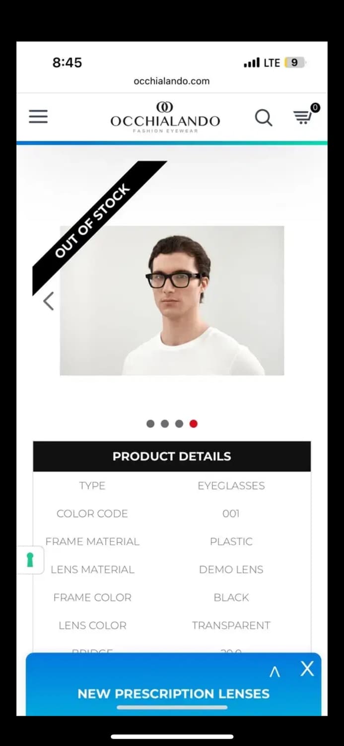 보테가 베네타 안경테 블랙 새상품 BV1120O 상품이미지5