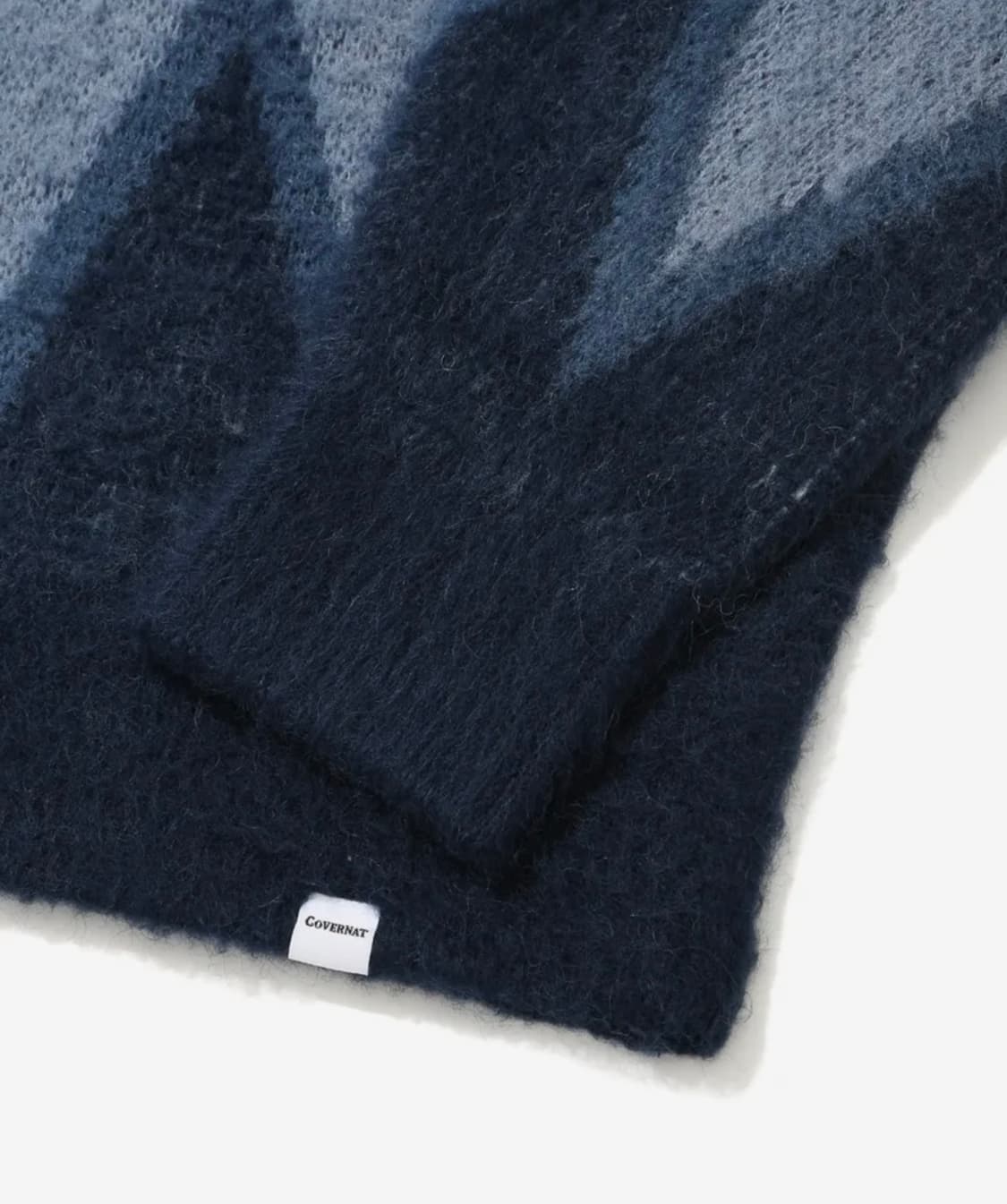 커버낫 아가일 모헤어 니트 가디건 네이비 상품이미지4
