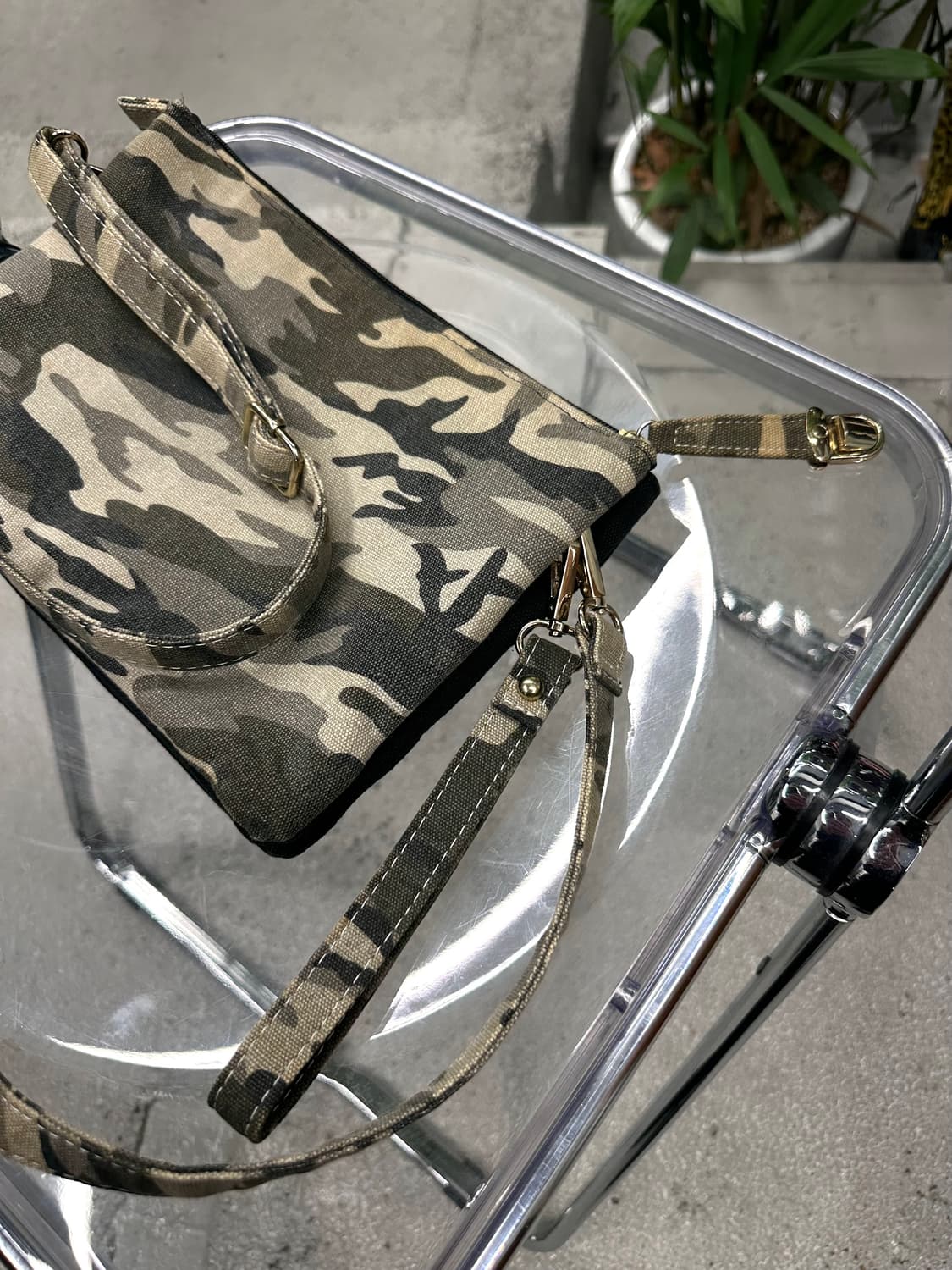 camo canvas clutch cross bag 상품이미지3