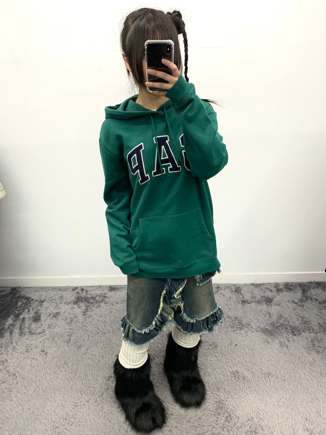 Gap 그린 로고 후드티 상품이미지1