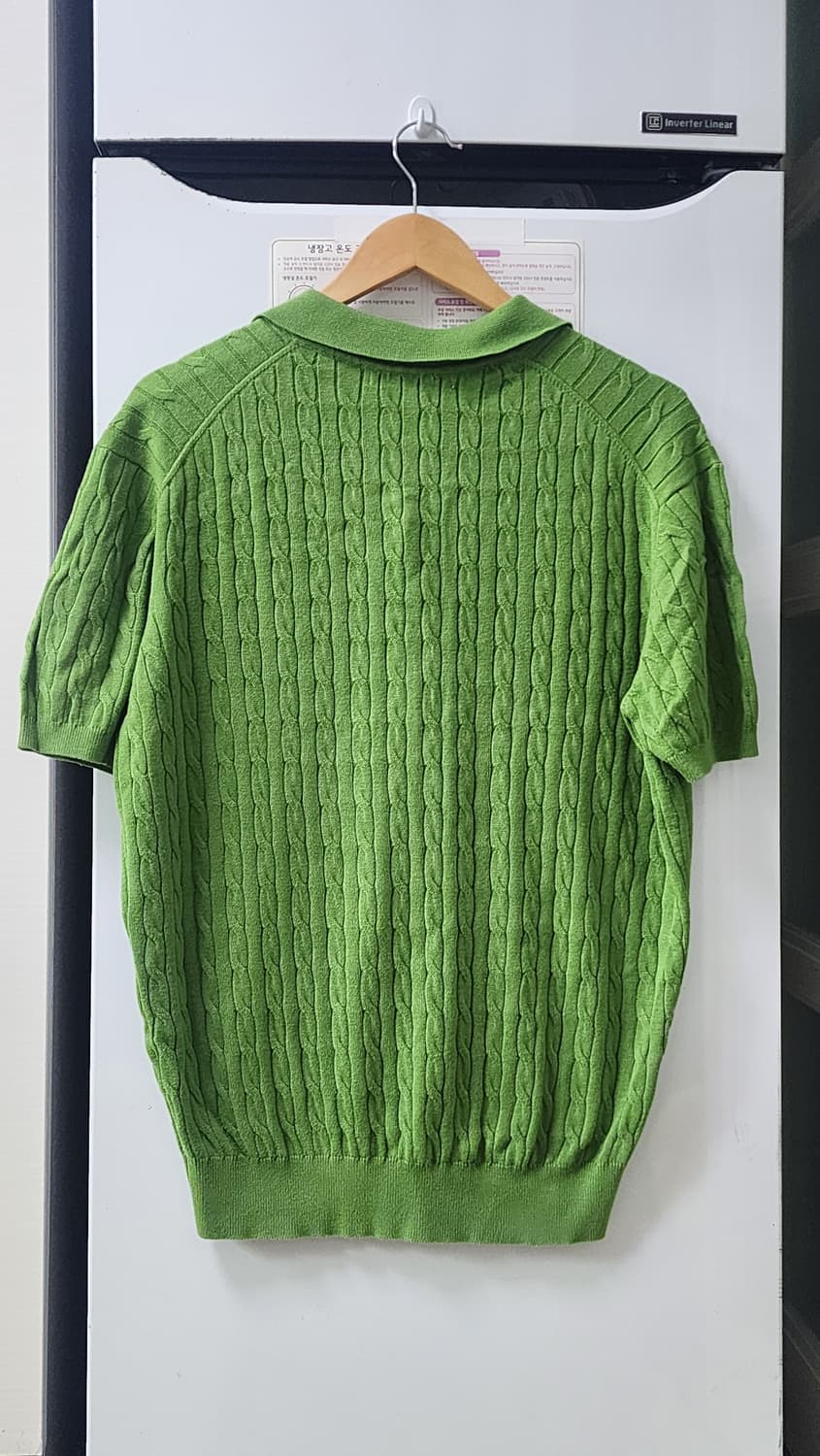 수아레 니트 카라 반팔티 그린 상품이미지2