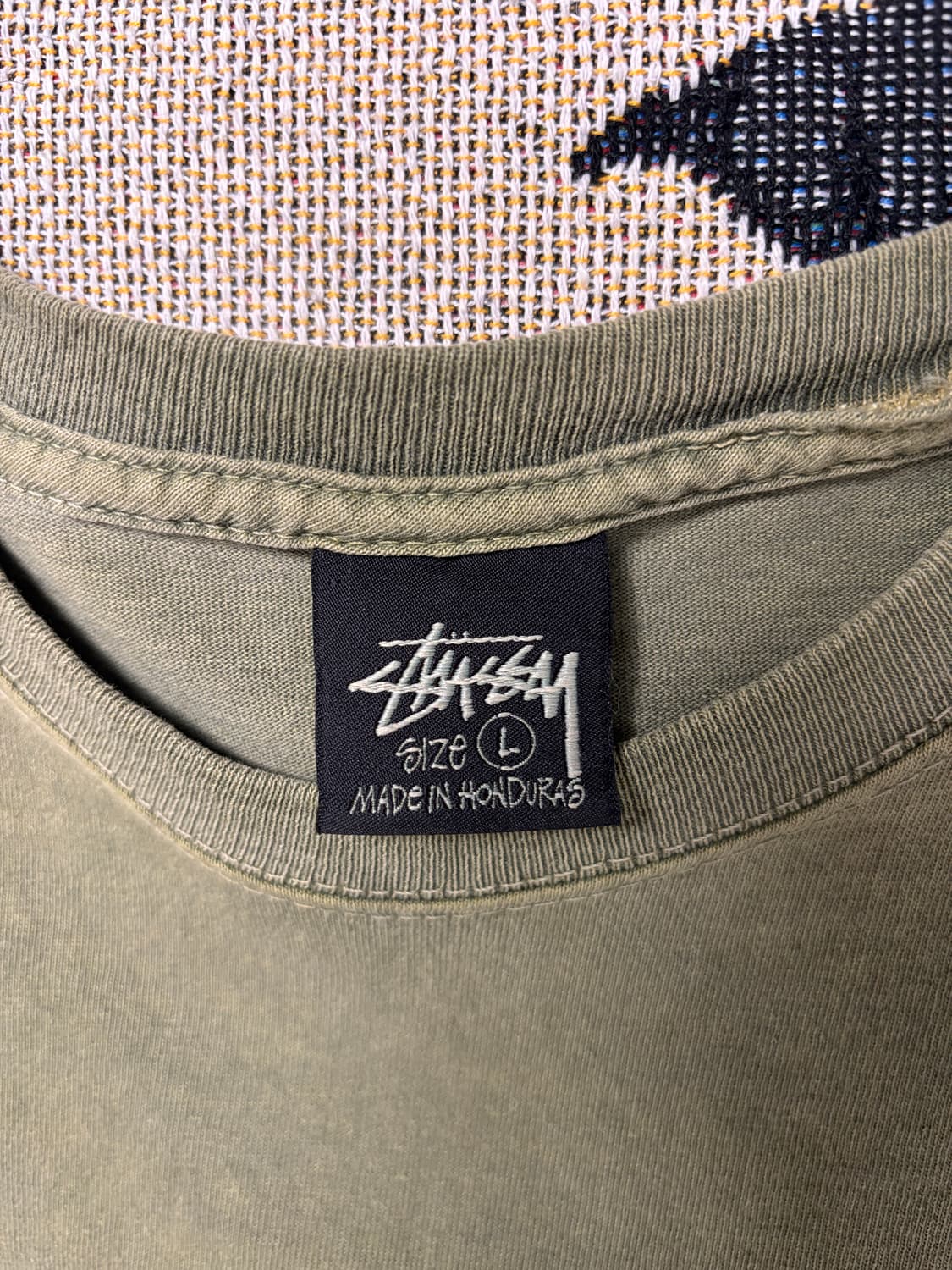 스투시 8볼 피그먼트 다이트 티셔츠 올리브 L 상품이미지4