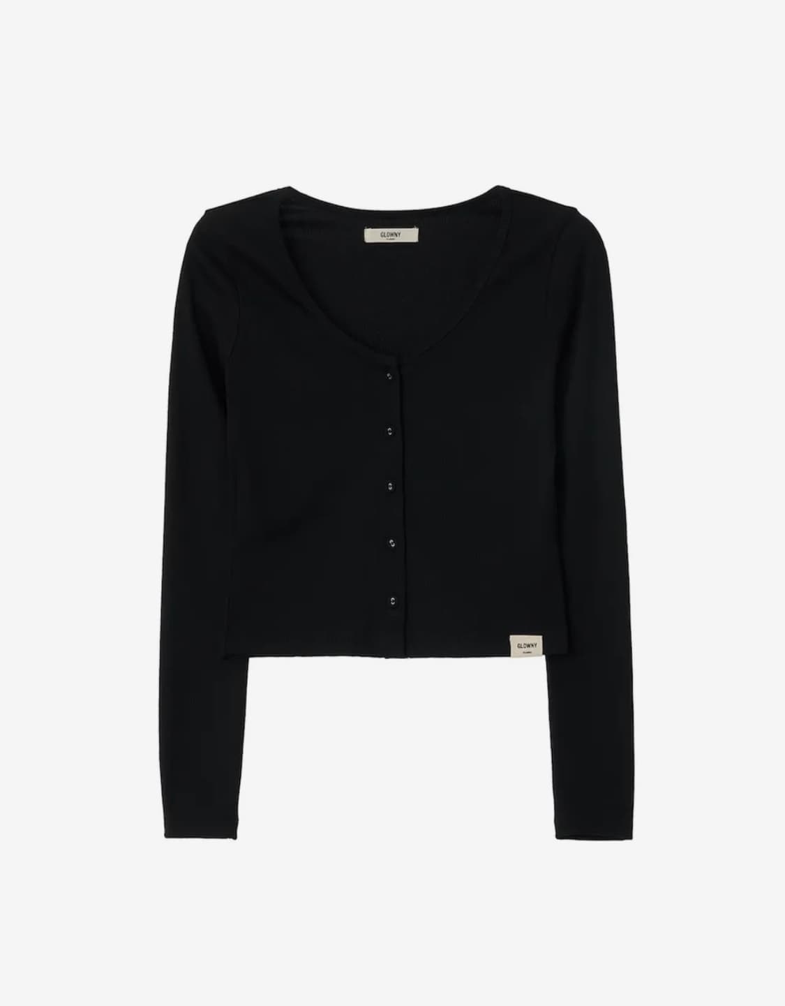 G CLASSIC RIB V-NECK CARDIGAN (BLACK 상품이미지1