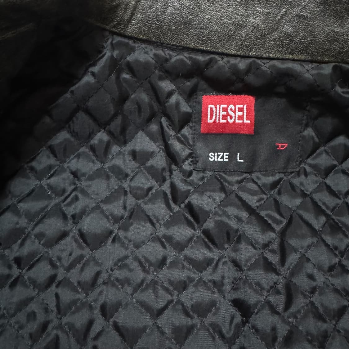 디젤 스펠아웃 빅로고 레더자켓 상품이미지6