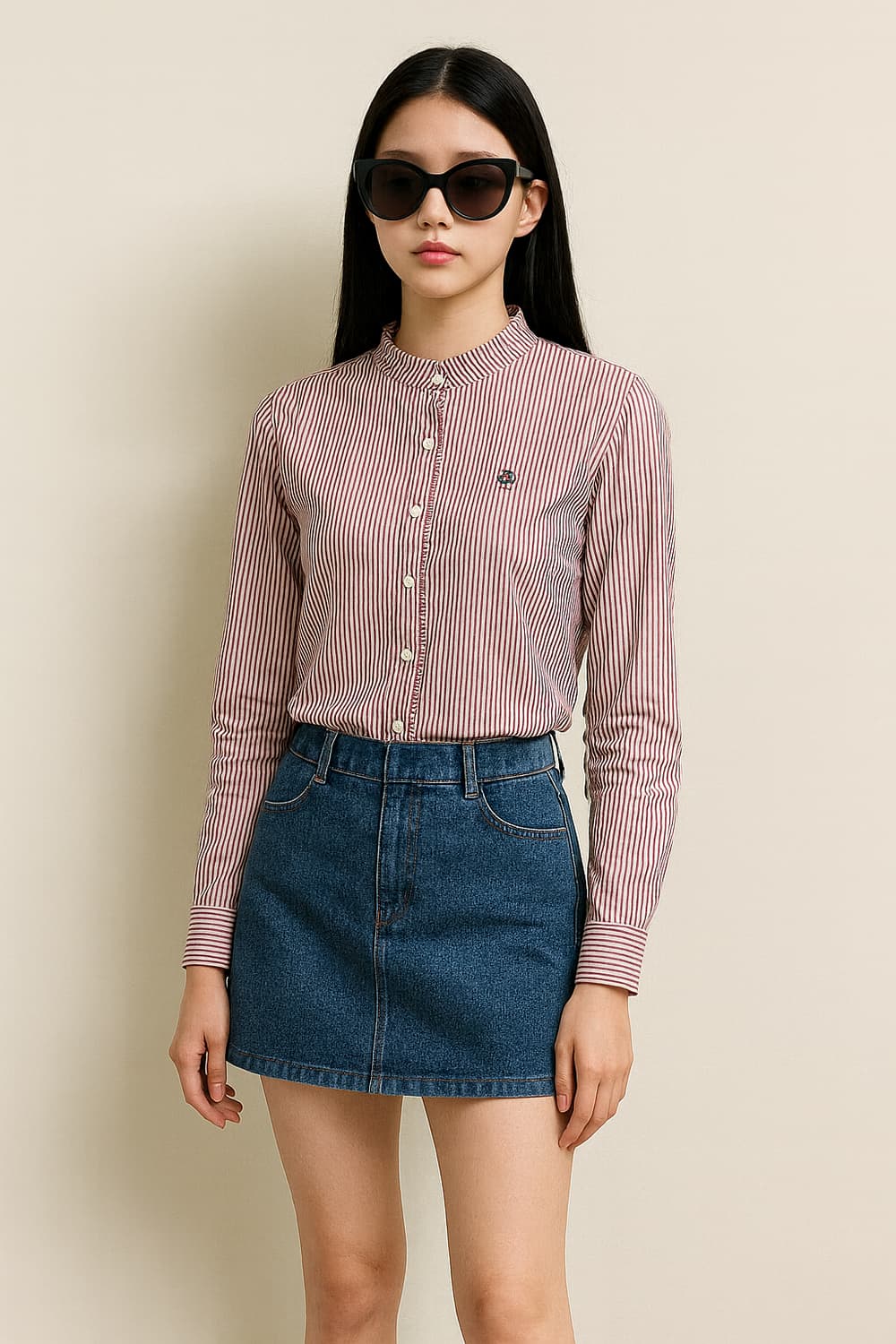 MOKDAN. 여자 스프라이트 와인 프릴 셔츠_호칭2 상품이미지1