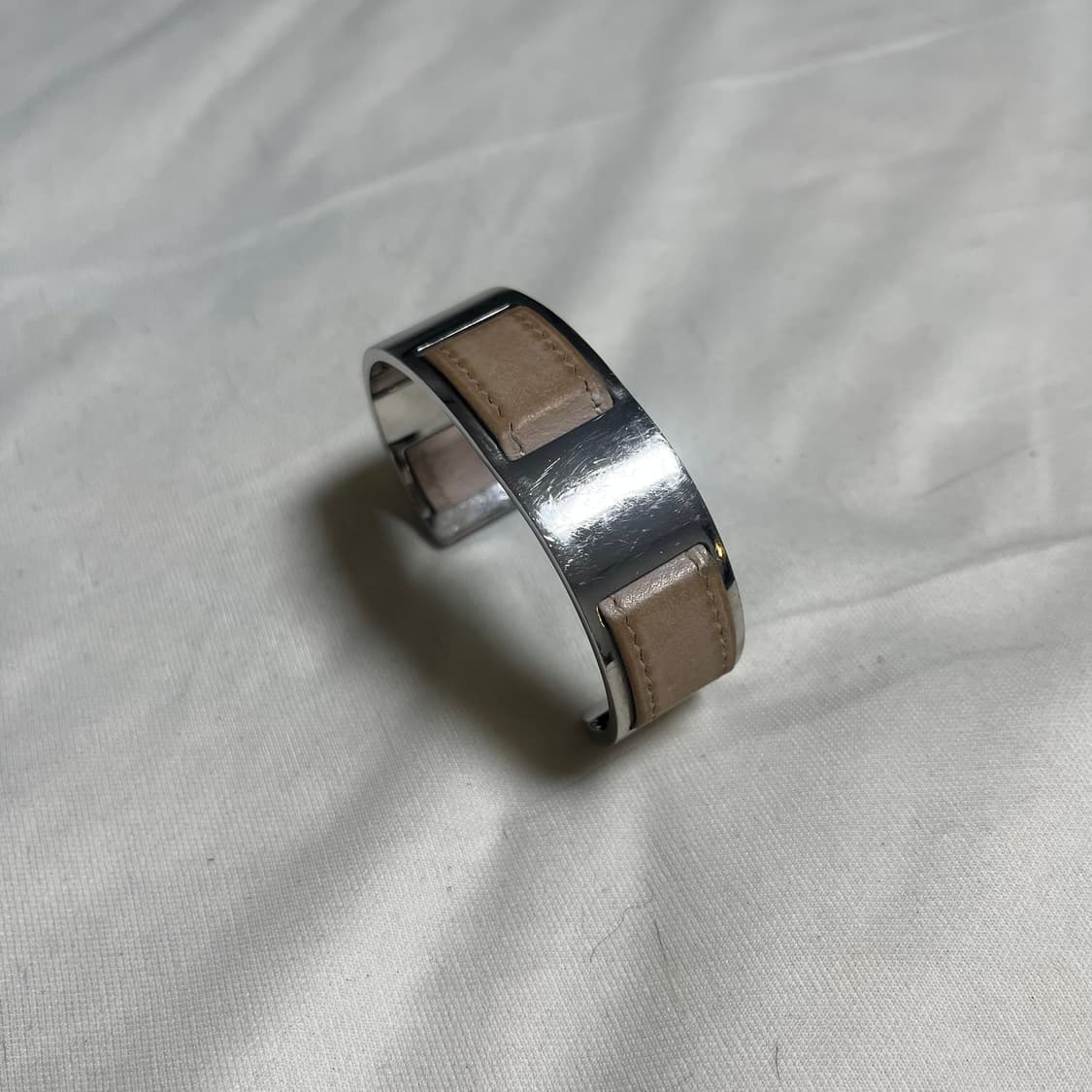 에르메스 by 마틴 마르지엘라 크롬 플레이트 레더 커프 뱅글 상품이미지3