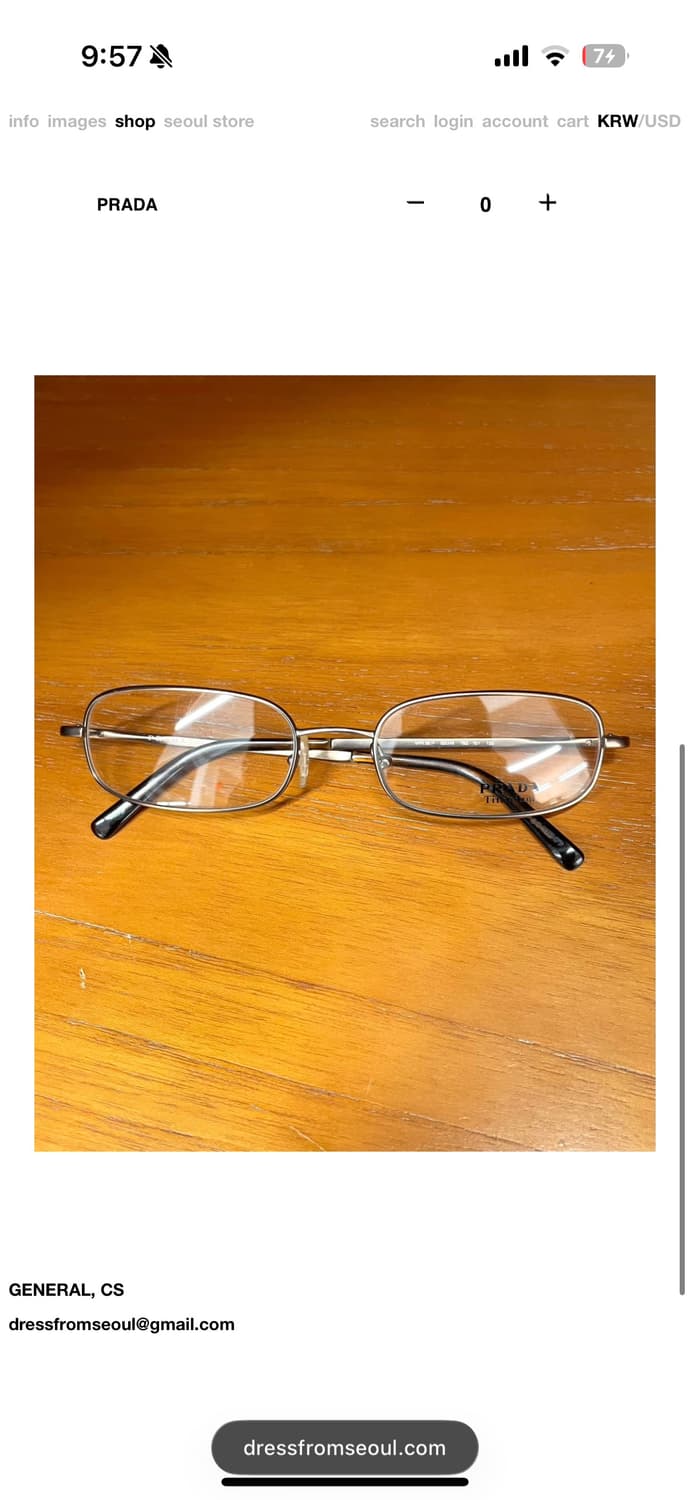 Prada glasses 프라다 안경 이라는뜻 상품이미지1