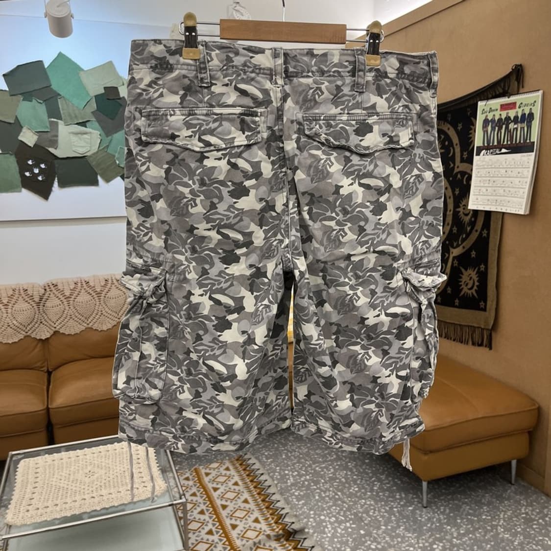 스페라 스트릿 펑크 에스닉 플라워 카모 카고 반바지 M C11045 상품이미지4