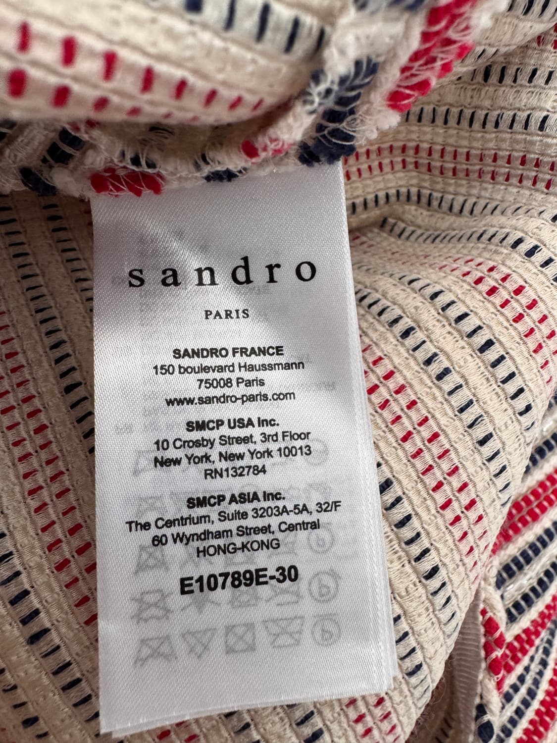 컨디션 최상 sandro 스트라이프 반팔 블라우스 1(55사이즈) 상품이미지3