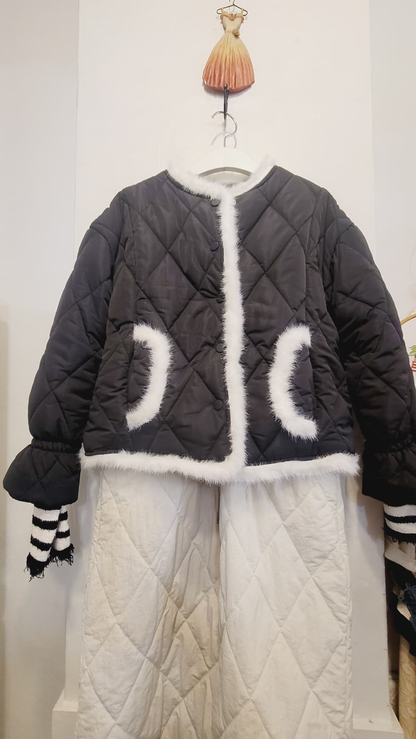 퍼트리밍 퀼팅점퍼 상품이미지5