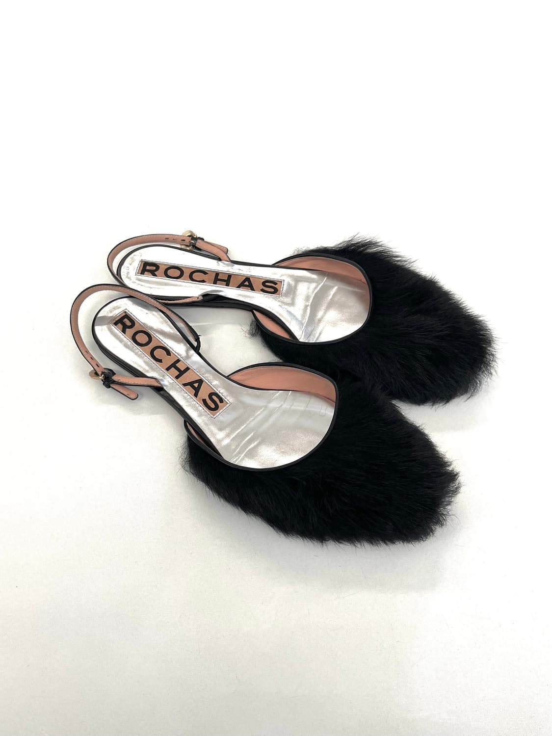 로샤스 퍼 레더 플랫 뮬 상품이미지1