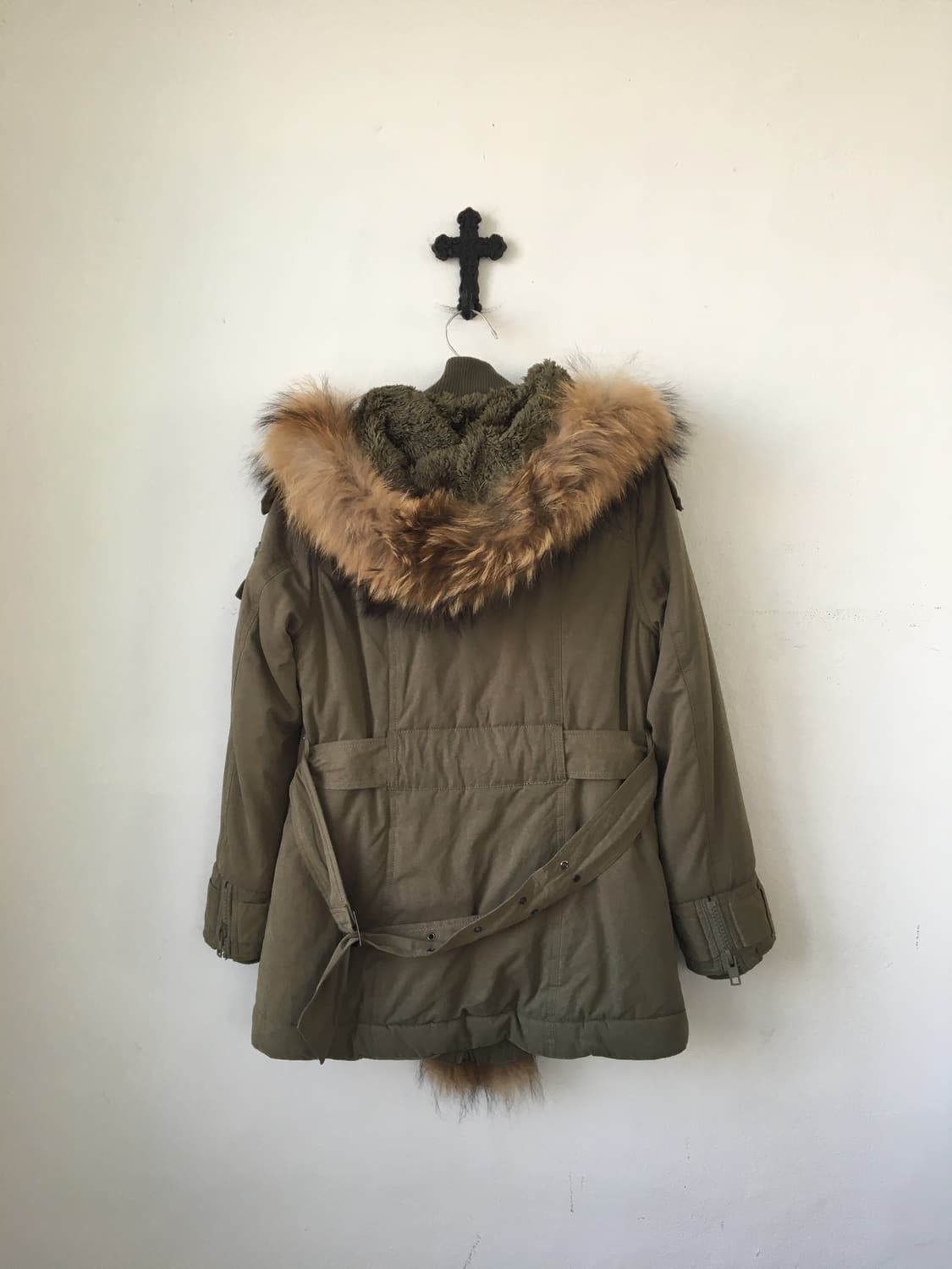 Raccoon fur trimming hood jacket 상품이미지3