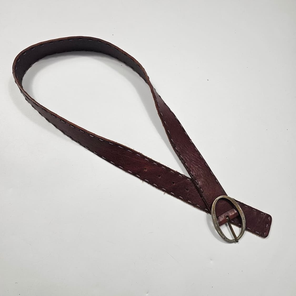 빈티지 스티치 가죽 벨트 상품이미지3