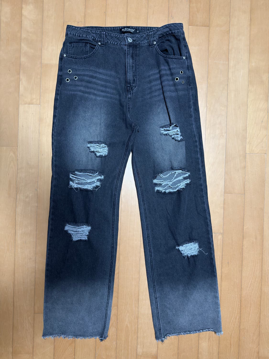 그런지 디스트로이드 워시드 데님 팬츠 상품이미지1