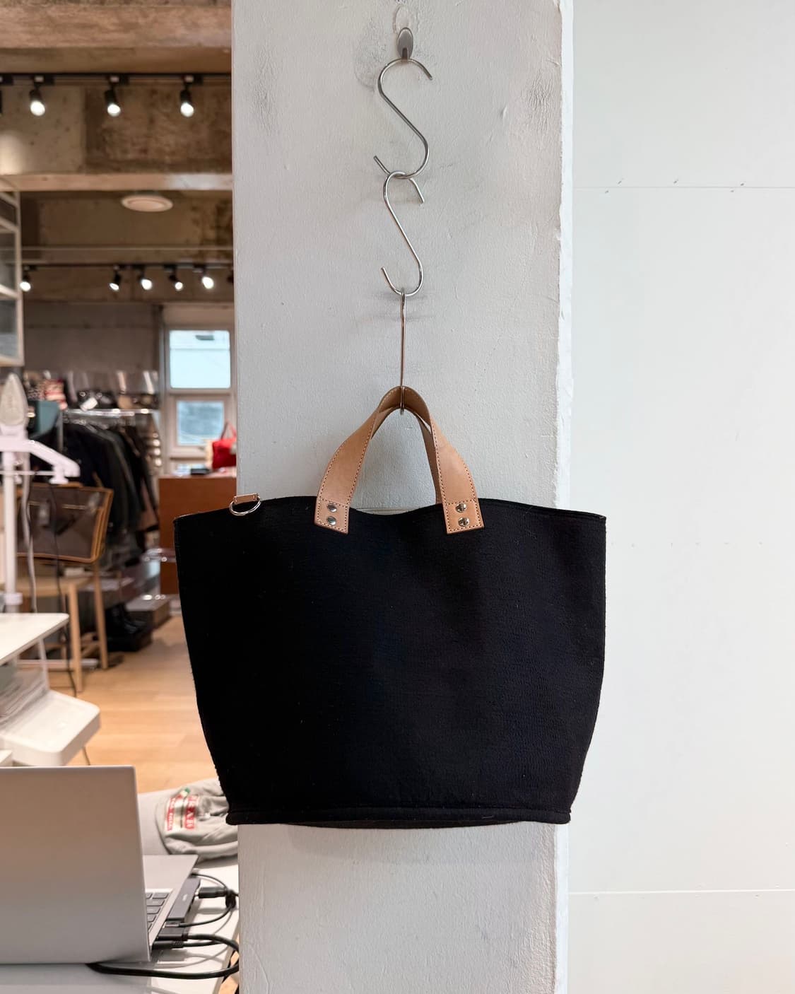 꼼데가르송 트리콧 블랙 토트백  상품이미지2